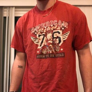 Vintage thrashed Betty Boop tee fits like an XL